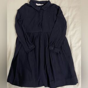 Bonpoint  Classic Navy Kids Dress Used Size 6 Viscose Fabric With Lining